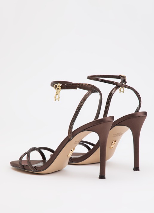 Steve Madden Jypsey sandalette met strass - achterkant donkerbruin