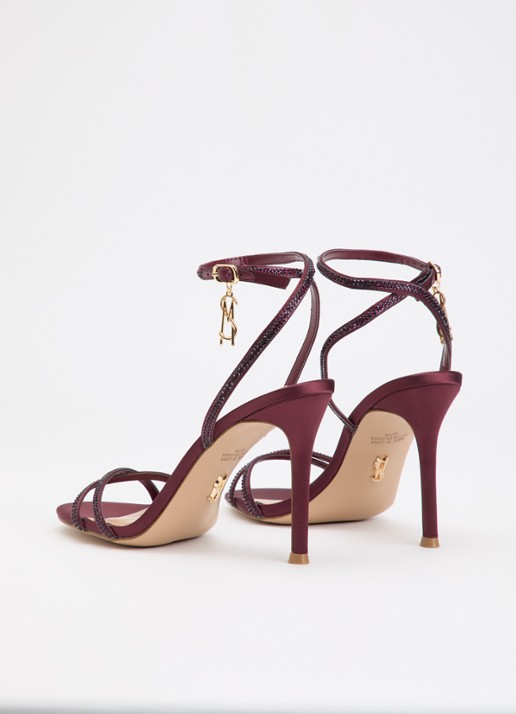 Steve Madden Jypsey sandalette met strass - achterkant 5 bordeauxrood