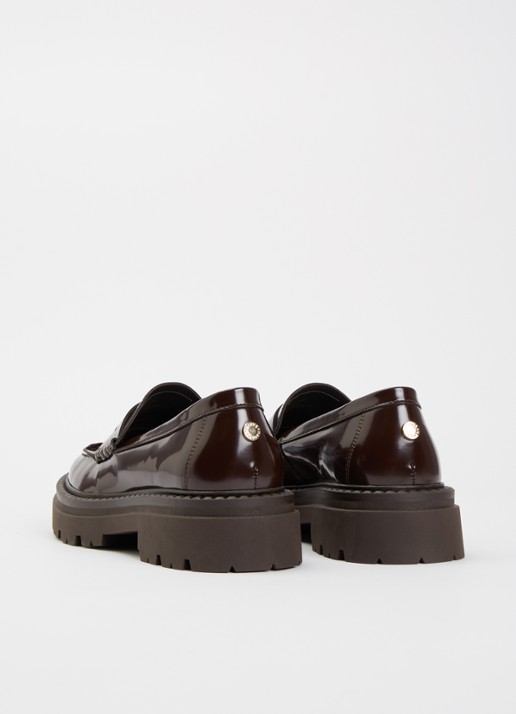Steve Madden Katja loafer - achterkant 5 chocoladebruin