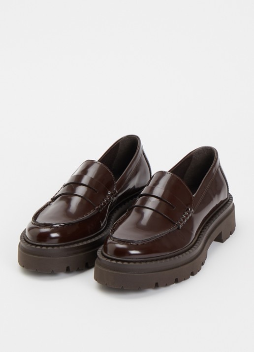 Steve Madden Katja loafer - detail chocoladebruin