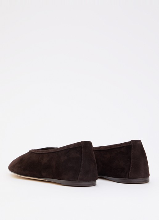 Steve Madden Leni ballerina van suède  - achterkant donkerbruin