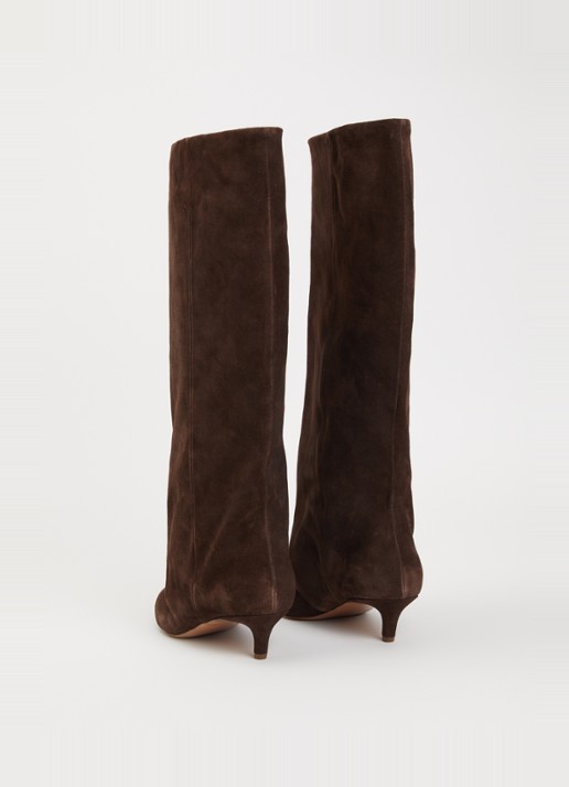 Steve Madden Luca laars van suède - achterkant 4 chocoladebruin