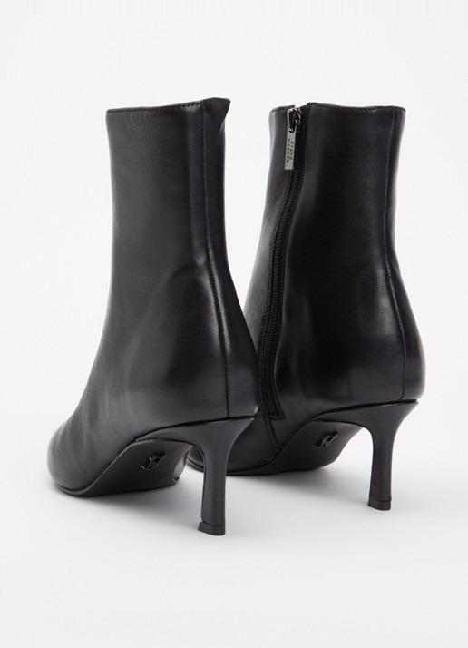 Steve Madden Lulah enkellaarsje van leer - achterkant 5 zwart
