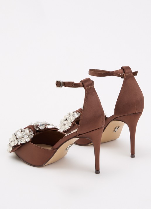Steve Madden Lumma sandalette met strass en strik detail - achterkant bruin