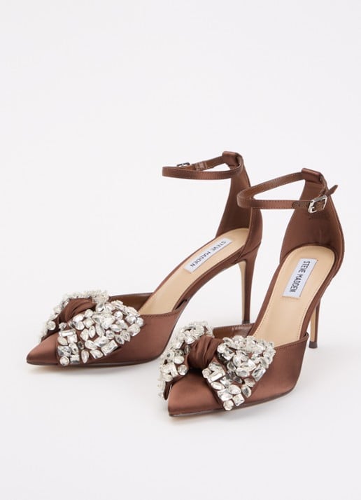 Steve Madden Lumma sandalette met strass en strik detail - detail 2 bruin
