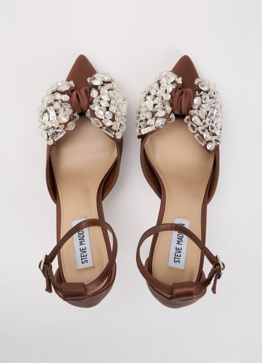 Steve Madden Lumma sandalette met strass en strik detail - detail 3 bruin