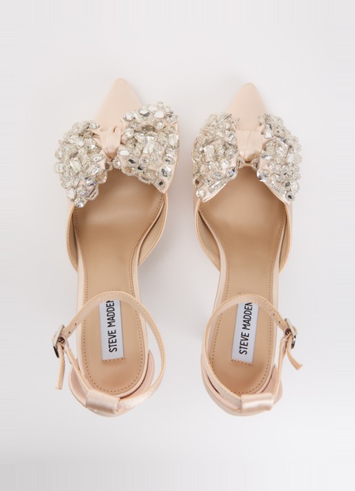 Steve Madden Lumma sandalette met strass en strik detail - detail 4 lichtroze