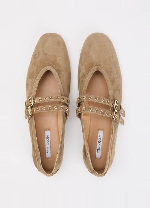 Steve Madden Lydia ballerina van suède - detail 2 beige