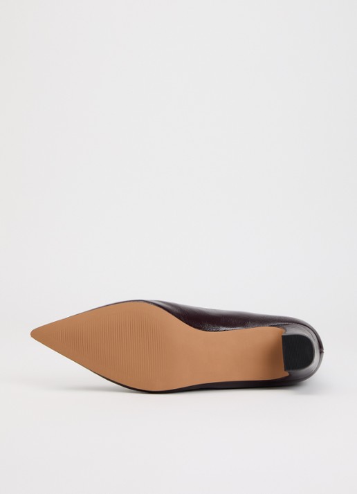 Steve Madden Lytton enkellaarsje van leer met lakfinish - detail 2 bordeauxrood