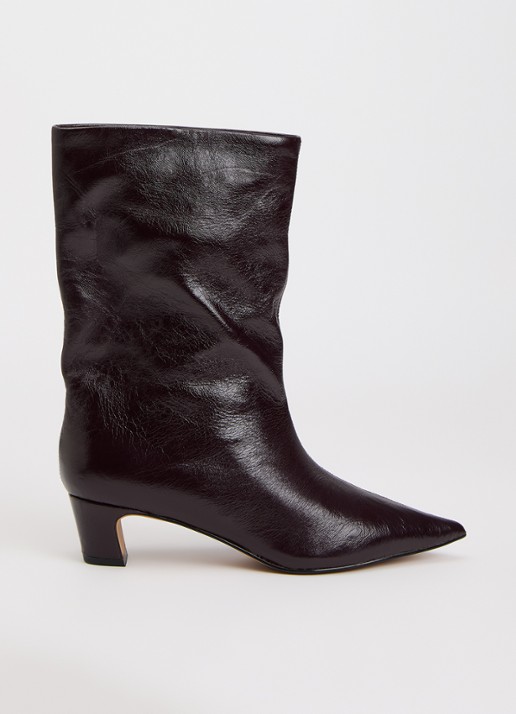 Steve Madden Lytton enkellaarsje van leer met lakfinish