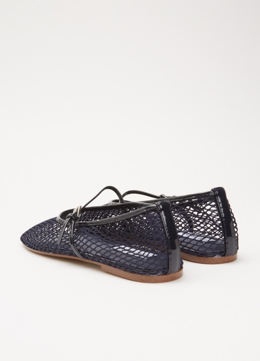 Steve Madden Mags ballerina van mesh - achterkant 3 donkerblauw