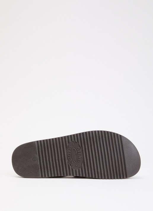 Steve Madden Mamba slipper van suède met panterprint - detail 4 camel