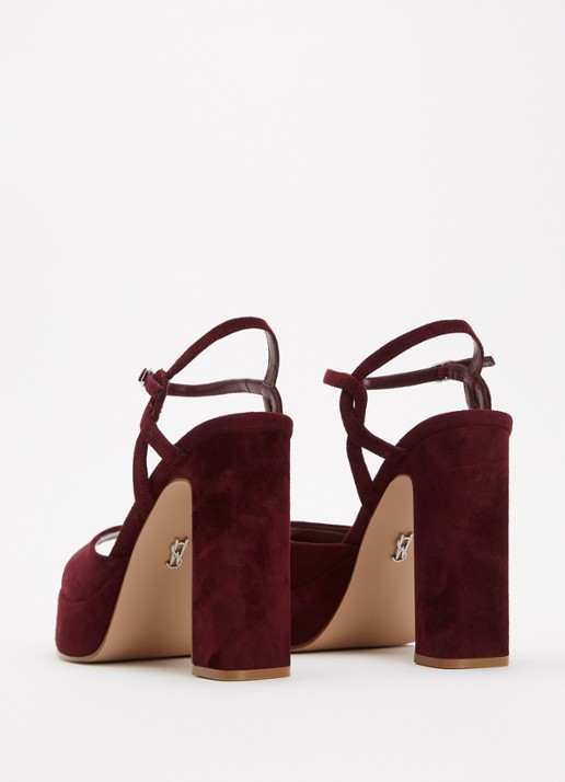 Steve Madden Miliana sandalette van suède - achterkant 6 bordeauxrood