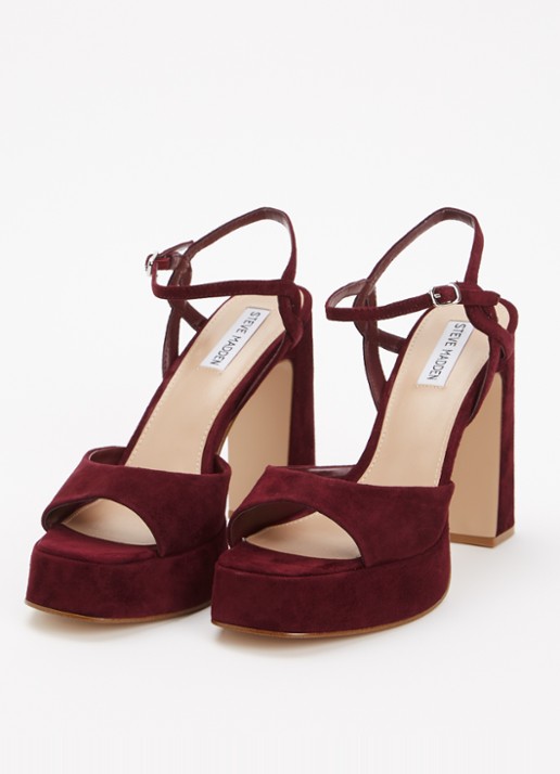 Steve Madden Miliana sandalette van suède - detail 3 bordeauxrood