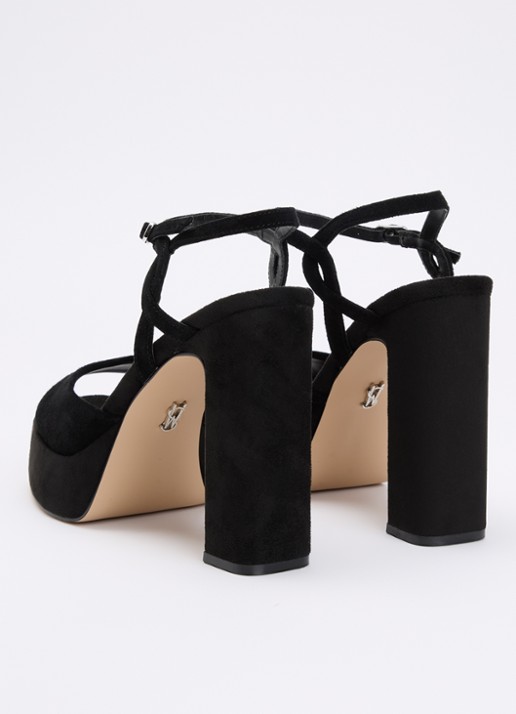 Steve Madden Miliana sandalette van suède  - achterkant 3 zwart
