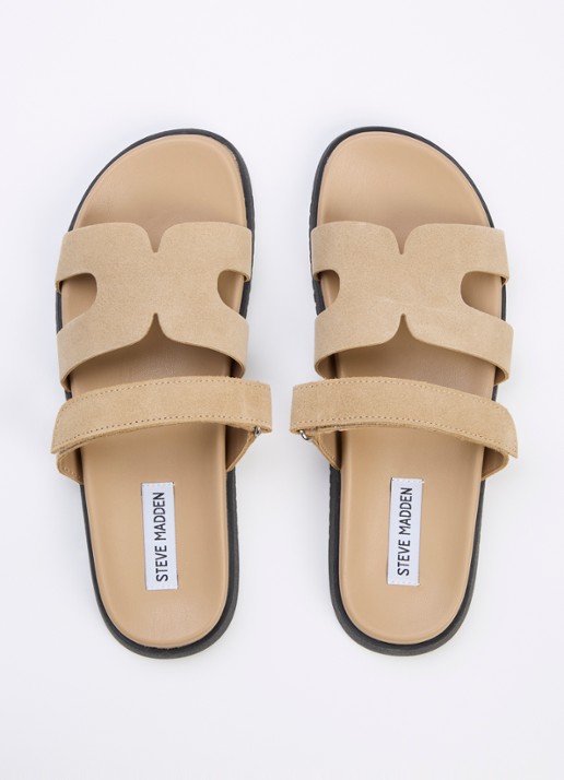 Steve Madden Missile slipper van suède - detail 3 khaki