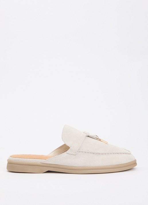 Steve Madden Patrizia loafer van suède - voorkant wit