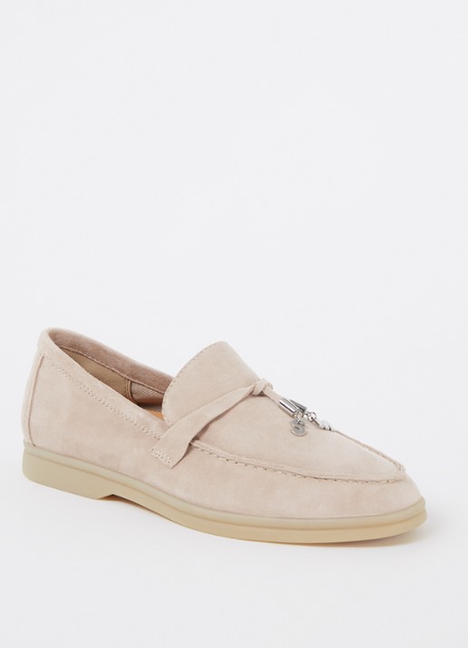 Steve Madden Portland loafer van suède - voorkant 5 beige