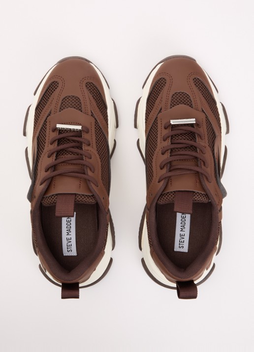 Steve Madden Possession-E sneaker met mesh details - detail 3 bruin