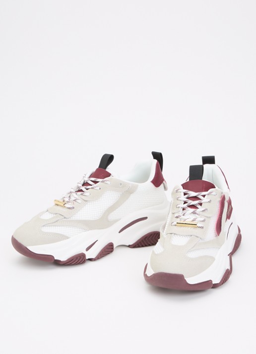 Steve Madden Possession-E sneaker met suède details - detail 4 bordeauxrood