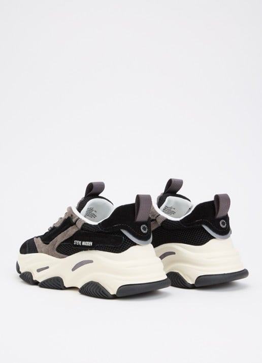 Steve Madden Possession-E sneaker met suède details - achterkant zwart