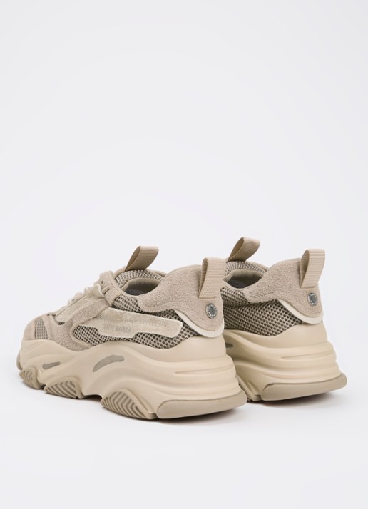 Steve Madden Possession-E sneaker met suède details - achterkant 3 taupe