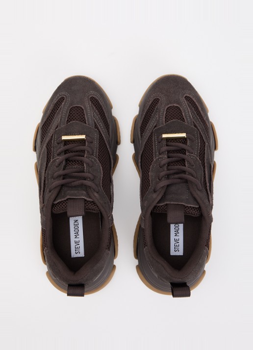 Steve Madden Possession-E sneaker met suède details - detail 3 donkerbruin