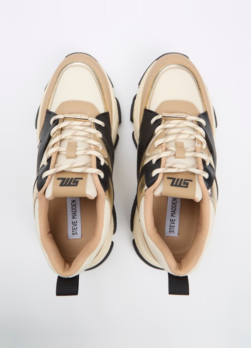 Steve Madden Progressive sneaker met metallic finish - detail 5 camel