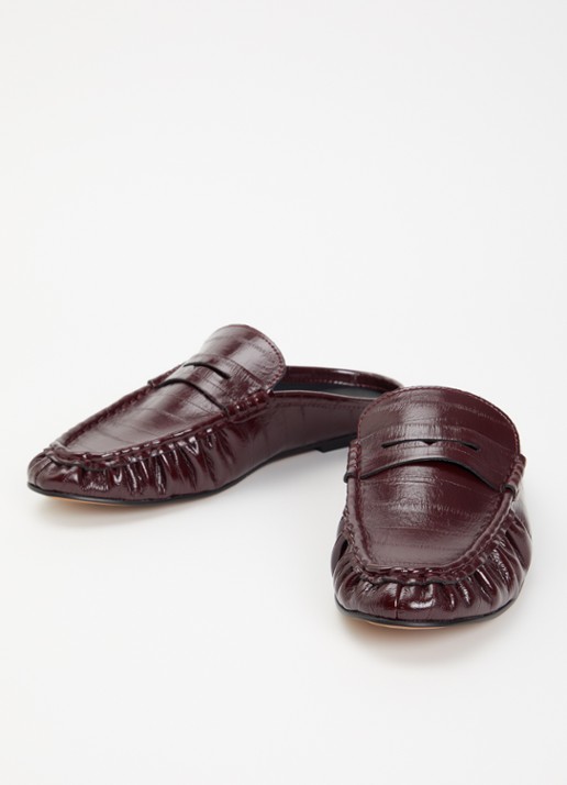 Steve Madden Rafe muiltje van leer - detail 3 bordeauxrood