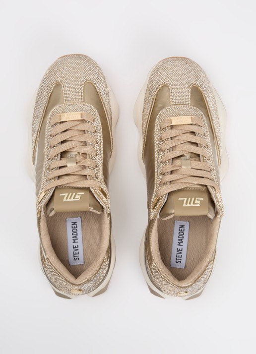 Steve Madden Setback-R sneaker met strass - detail 2 goud