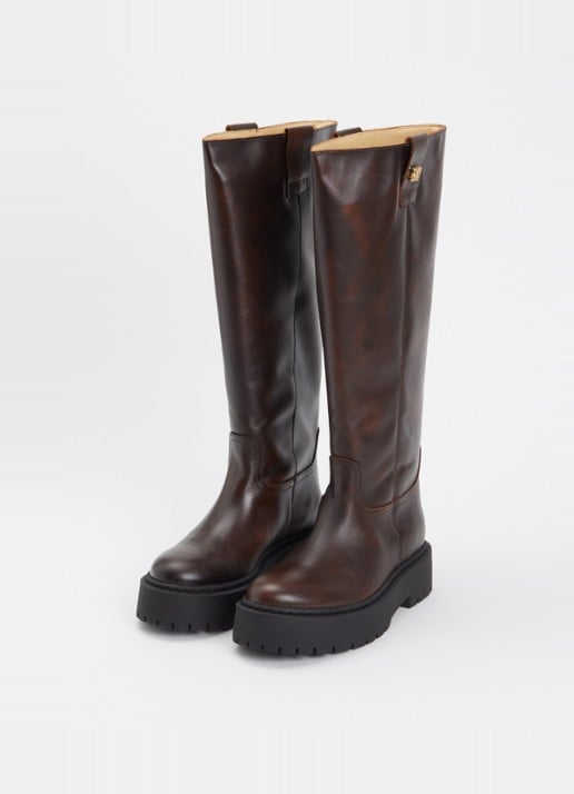 Steve Madden Sonar laars van leer - detail bruin