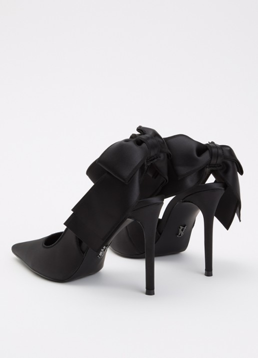 Steve Madden Teacup slingback met strikdetail - achterkant zwart