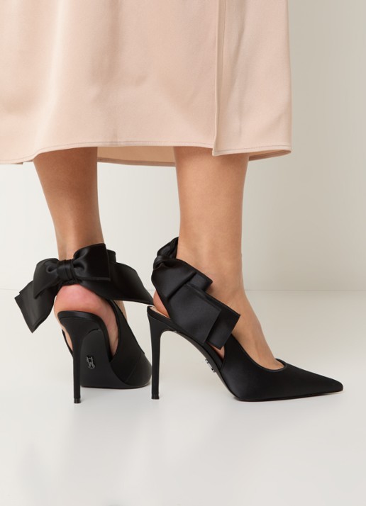 Steve Madden Teacup slingback met strikdetail - voorkant 6 zwart