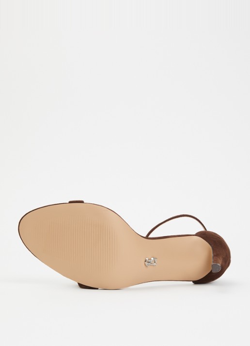 Steve Madden Tecy sandalette van leer - detail 5 donkerbruin