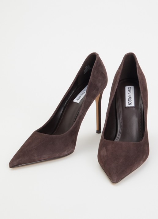 Steve Madden Thrive pump van suède - detail 2 donkerbruin