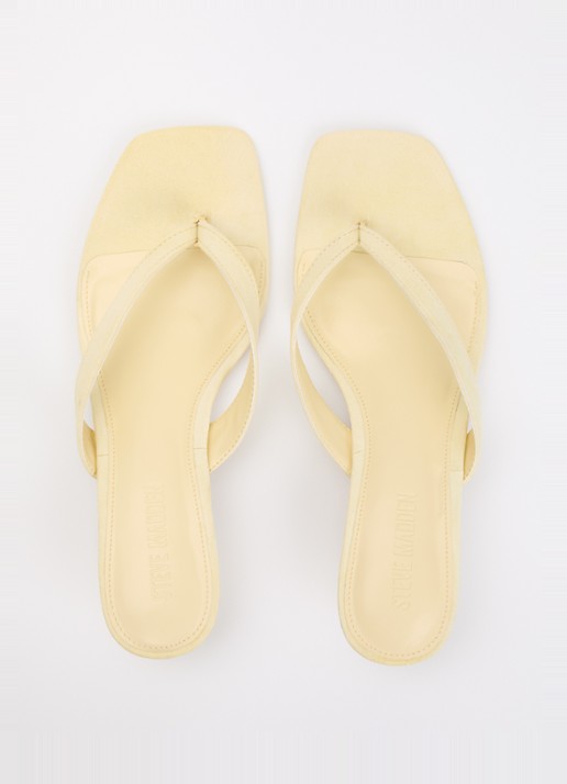 Steve Madden Tracie sandalette van suède - detail 4 lichtgeel