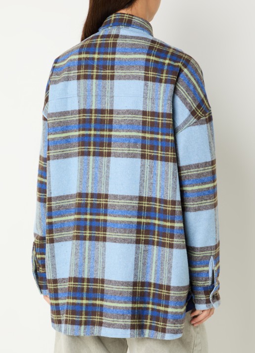 Stieglitz Briana blouse met ruitdessin - achterkant 3 blauw