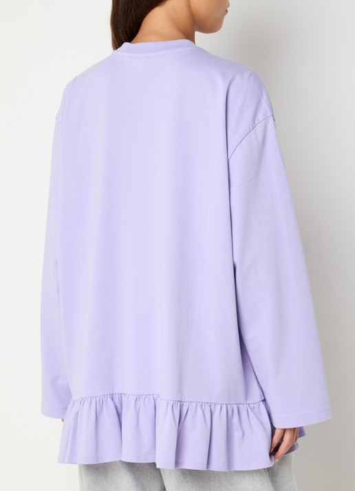Stieglitz Brisa longsleeve met logo en volant - achterkant 4 paars