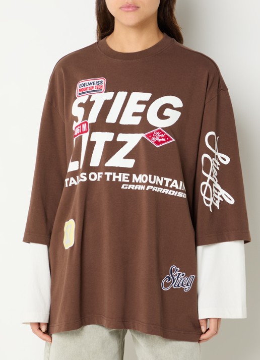 Stieglitz Daria long sleeve met logoprint