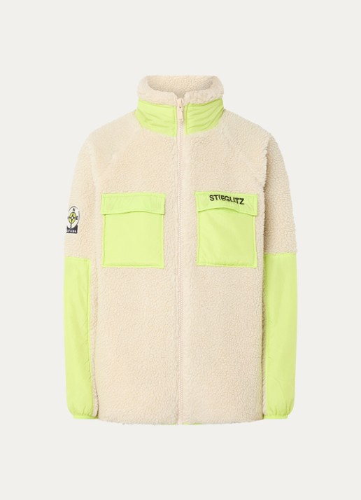 Stieglitz Devante jack van teddy met klepzakken en logoborduring - voorkant 2 beige