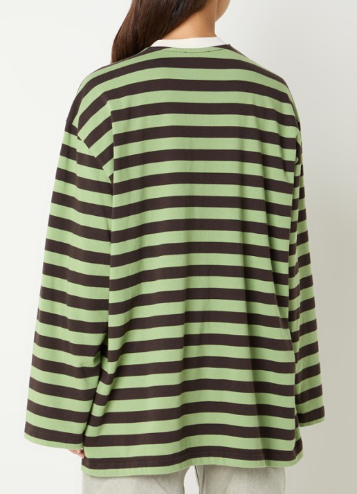 Stieglitz Donna long sleeve met streepprint - achterkant 3 groen