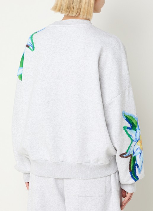 Stieglitz Eliza oversized sweater met logo - achterkant 4 grijs