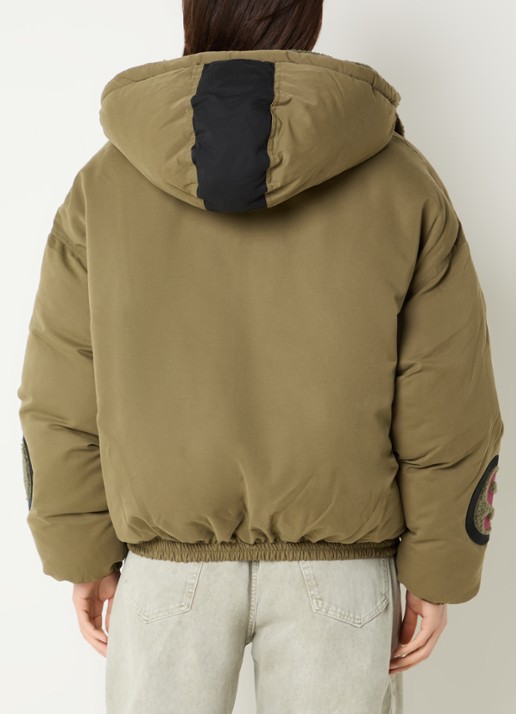 Stieglitz Felice puffer jack met steekzakken - achterkant 3 mosgroen