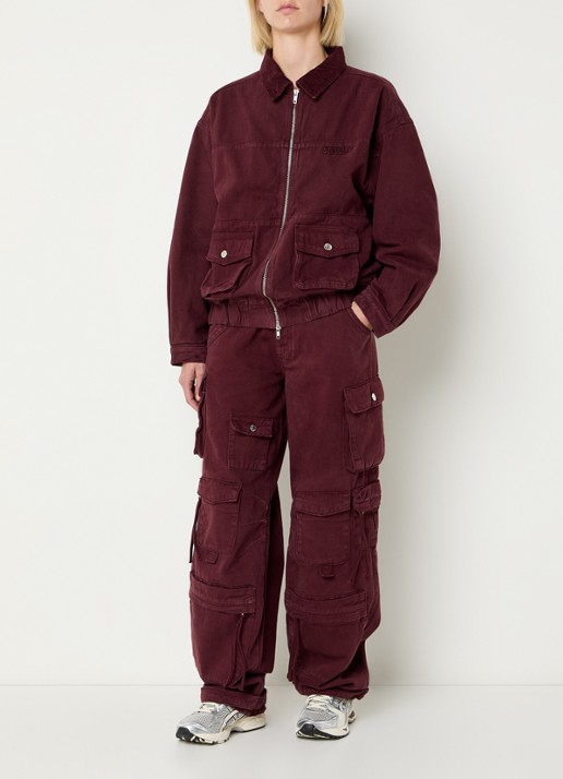 Stieglitz Gianna jack van denim met klepazakken - voorkant 3 bordeauxrood