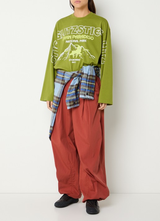 Stieglitz Gineva longsleeve met print - voorkant 2 groen