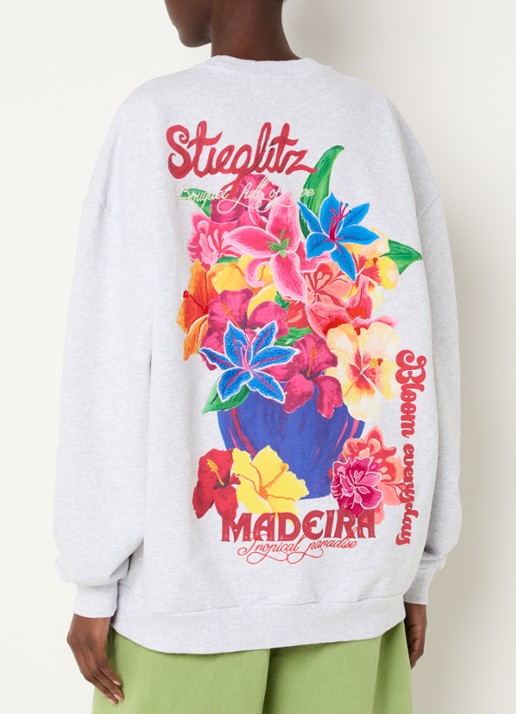 Stieglitz Glenda sweater met logoborduring en backprint