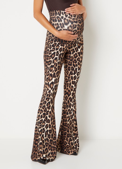 Stieglitz High waist flared fit legging met dierenprint