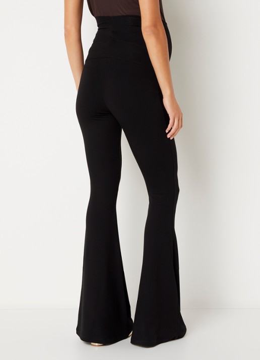 Stieglitz High waist flared zwangerschapsbroek met stretch - achterkant 5 zwart