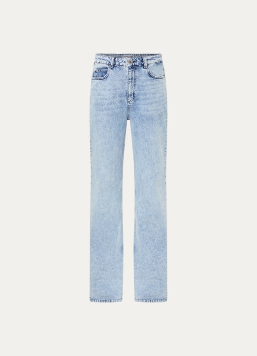 Stieglitz High waist wide leg jeans met lichte wassing - voorkant 2 indigo