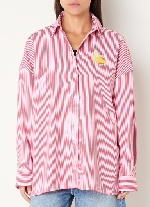 Stieglitz Lua blouse met streepprint en borduring